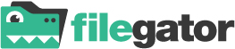 Animated FileGator logo with blinking eyes